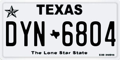 TX license plate DYN6804