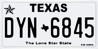 TX license plate DYN6845