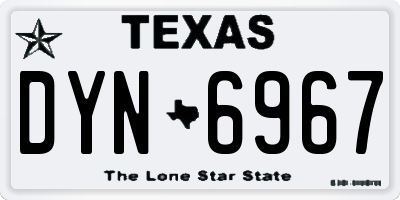 TX license plate DYN6967