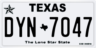 TX license plate DYN7047