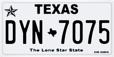 TX license plate DYN7075