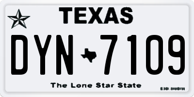 TX license plate DYN7109
