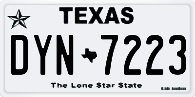 TX license plate DYN7223