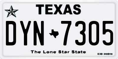 TX license plate DYN7305