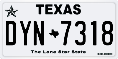 TX license plate DYN7318