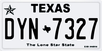 TX license plate DYN7327