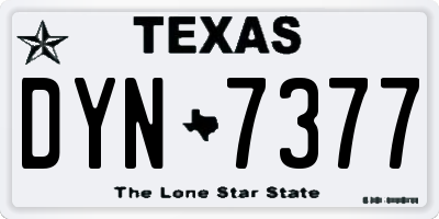 TX license plate DYN7377