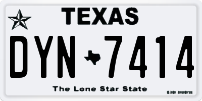 TX license plate DYN7414