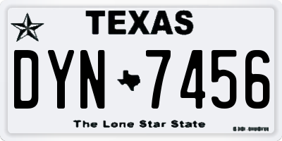 TX license plate DYN7456