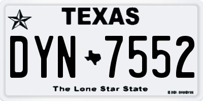 TX license plate DYN7552