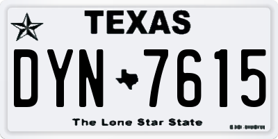 TX license plate DYN7615