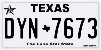 TX license plate DYN7673