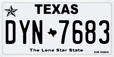 TX license plate DYN7683