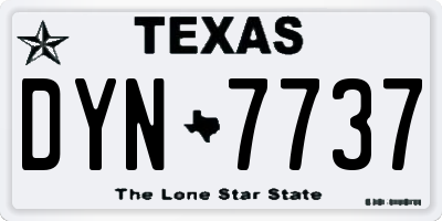 TX license plate DYN7737