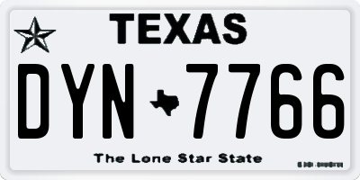 TX license plate DYN7766