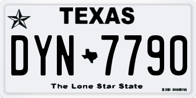 TX license plate DYN7790