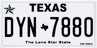 TX license plate DYN7880