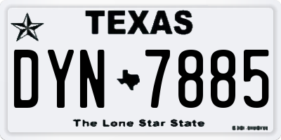 TX license plate DYN7885