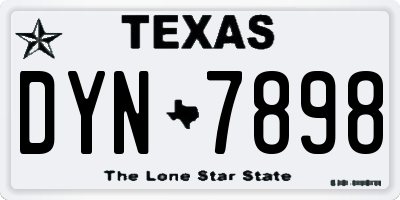 TX license plate DYN7898