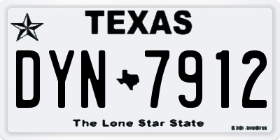 TX license plate DYN7912