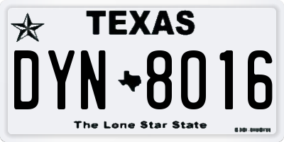 TX license plate DYN8016