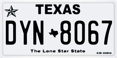 TX license plate DYN8067