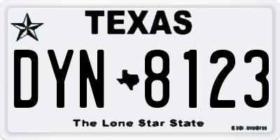 TX license plate DYN8123