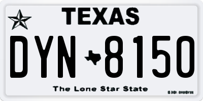 TX license plate DYN8150