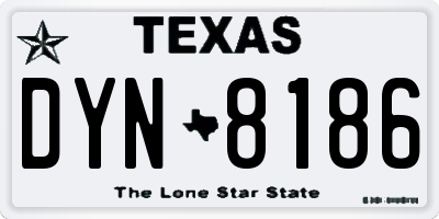 TX license plate DYN8186