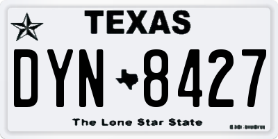 TX license plate DYN8427