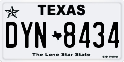 TX license plate DYN8434