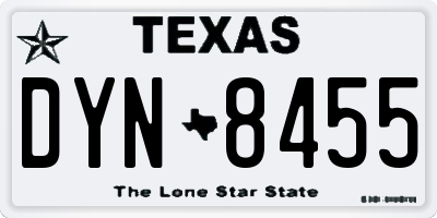 TX license plate DYN8455
