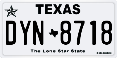 TX license plate DYN8718