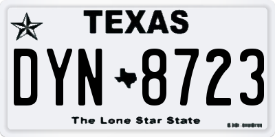 TX license plate DYN8723