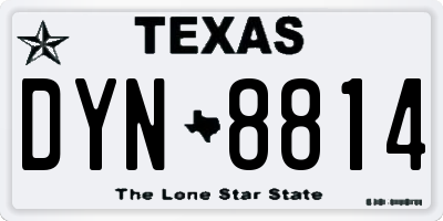 TX license plate DYN8814