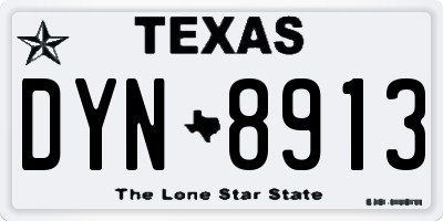 TX license plate DYN8913