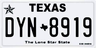 TX license plate DYN8919
