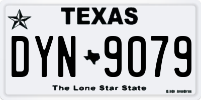 TX license plate DYN9079