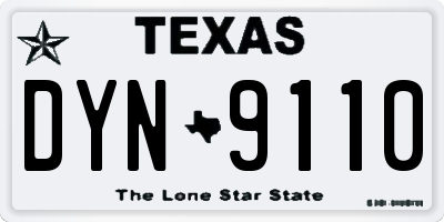 TX license plate DYN9110