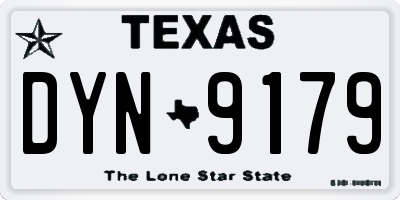TX license plate DYN9179