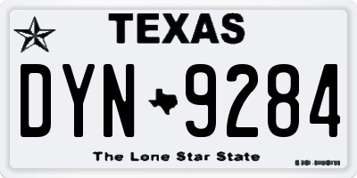 TX license plate DYN9284