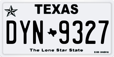 TX license plate DYN9327