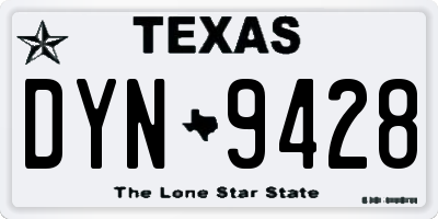 TX license plate DYN9428