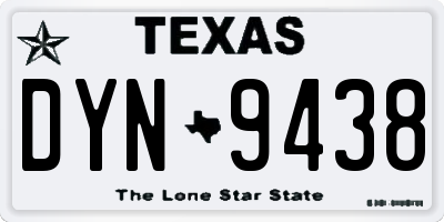 TX license plate DYN9438