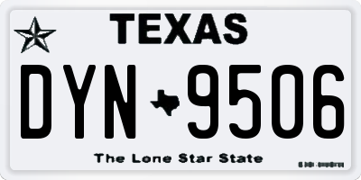 TX license plate DYN9506