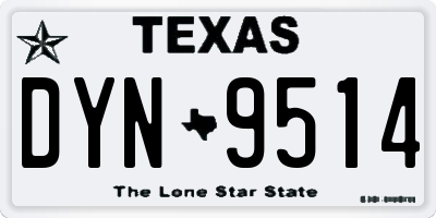 TX license plate DYN9514