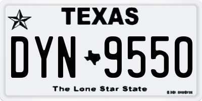 TX license plate DYN9550