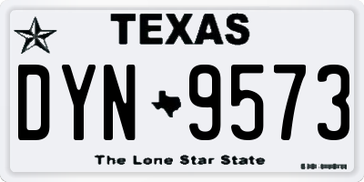 TX license plate DYN9573