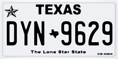 TX license plate DYN9629