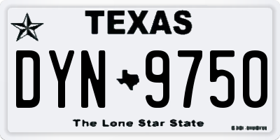 TX license plate DYN9750